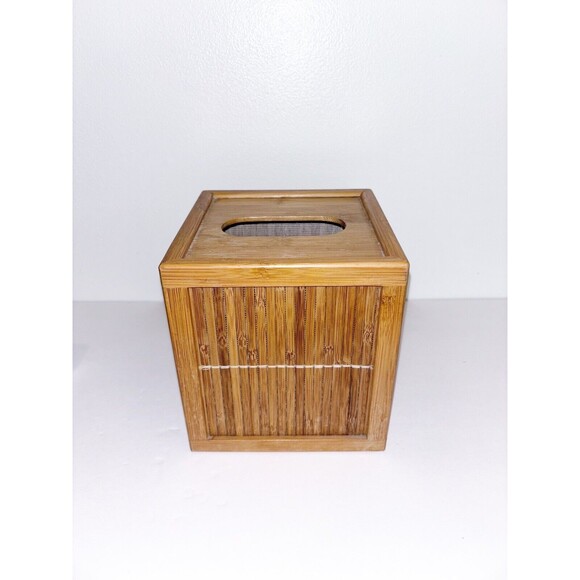 Bamboo Square Tissue Box Cover - Picture 3 of 9